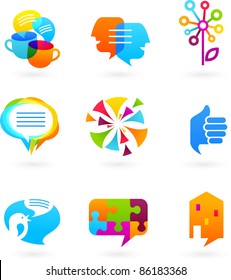 Collection of social media and network icons