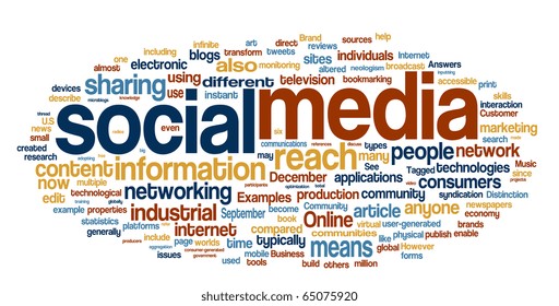 Collection of social media and networking related words for design projects.