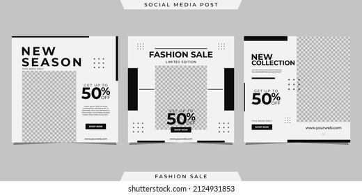 Collection of social media post banner template design. For digital marketing, promotion brand Fashion, etc