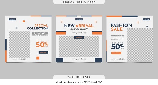 Collection of social media post banner template design. For digital marketing, promotion brand Fashion, etc