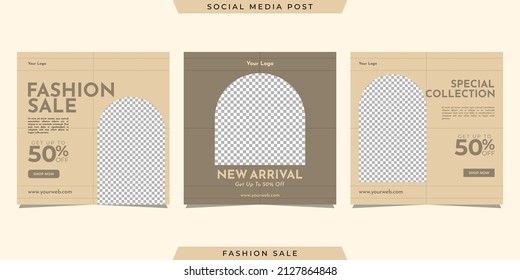 Collection of social media post banner template design. For digital marketing, promotion brand Fashion, etc