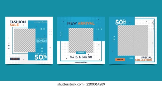 Collection of social media post banner template design. For digital marketing, promotion brand Fashion, etc