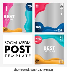 collection of social media post design template