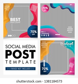 collection of social media post design template