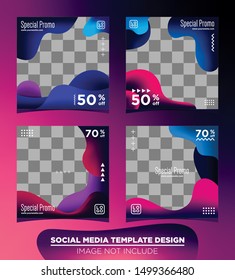 collection of social media post design template
