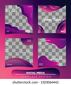 collection of social media post design template