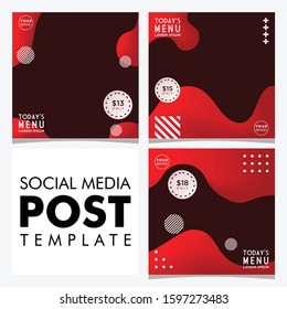 collection of social media post design template