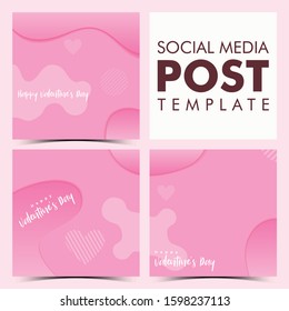 collection of social media post design template, valentine's day edition