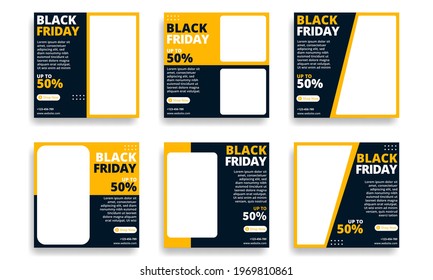 Collection Social Media Post  Template Themed Black Friday 