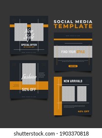 Collection of Social Media Post Templates for Fashion Sale in simple and dynamic concept