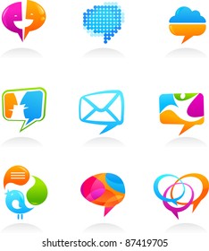 Collection of social media and speech bubbles icons