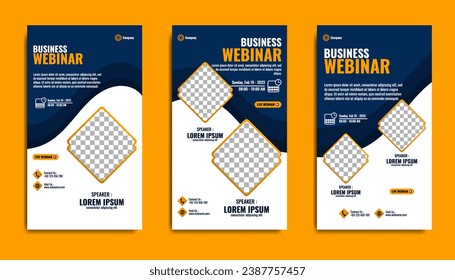 Collection of social media story banner templates. Perfect for business webinars, marketing webinars, online class programs, etc.