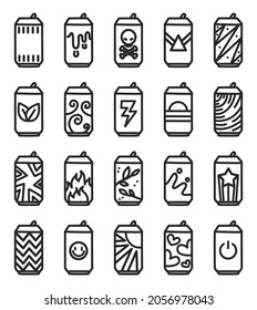 Collection of Soda canister vector element.