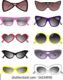 Collection of solar glasses. Vector illustration