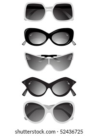 Collection of solar glasses. Vector illustration