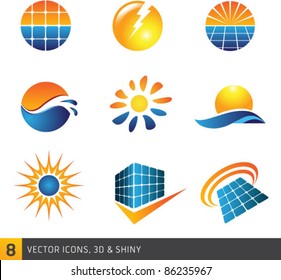 Collection Of Solar Vector Symbols Isolated On White Background. Graphic Design Editable For Your Design. - Powered by Shutterstock - Get 15% off with code: PIKWIZARD15