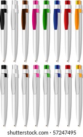 Collection of of some vector souvenir pens