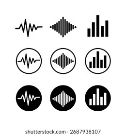 Collection of sound wave and audio visualizer icons