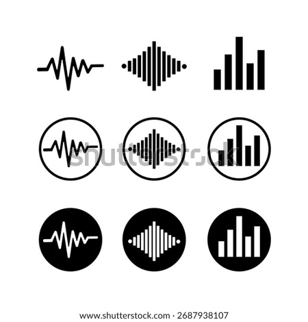 Collection of sound wave and audio visualizer icons