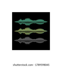 Collection of sound wave template illustration