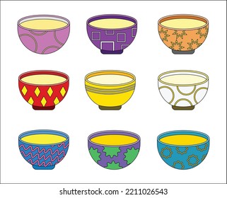 Collection of Soup on Bowl Vector 