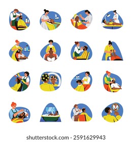 Collection of Spa and Salon Flat Illustrations

