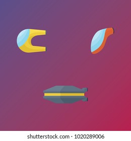 collection of spaceship vector illustration. can use for web design with science, space and fantasy topic. sets of illustration spaceship
