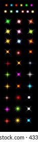 Collection of sparkle. Sparkle stars. Symbols sparkling stars. Sparkle light. Sparkling stars.