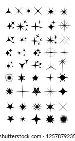 Collection of sparkle vector illustrations. Sparkles colorful symbols. Sparkle star. Glowing light effect star.
