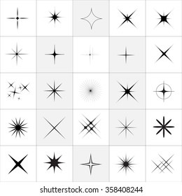 Collection of sparkle vector. Sparkles white symbols. Sparkle star. Symbols sparkling stars. Set of sparkles star. Sparkle light. Sparkling stars. Easy to use.