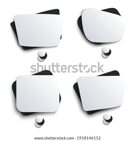 Collection speak bubbles abstract shapes in black white design
