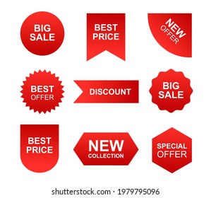 Collection of special offer label templates, and discount sticker collection vector illustrations
