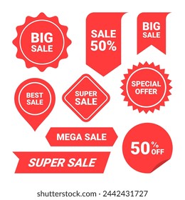 Collection of special offer label templates and discount sticker collection