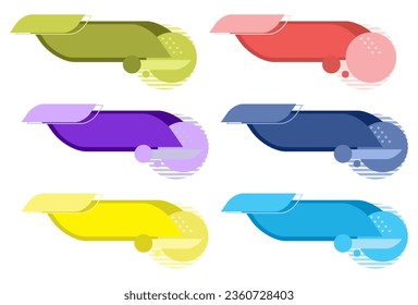 Kollektion von Sprechblasen-Bannern, geometrische Formen abstrakter Farbhintergrund. Verwendung von Webvorlagenelementen. Vektorgrafik