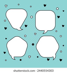 collection of speech bubble designs in classic style