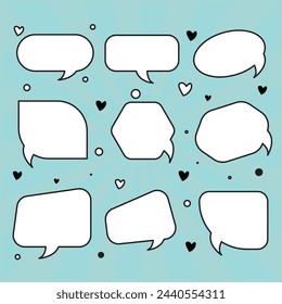 collection of speech bubble designs in classic style
