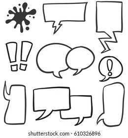 Collection of speech bubble hand draw