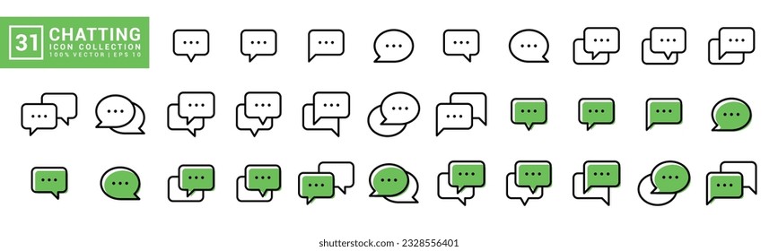 Collection of speech bubble icons, chat, online, communication, editable and resizable EPS 10.