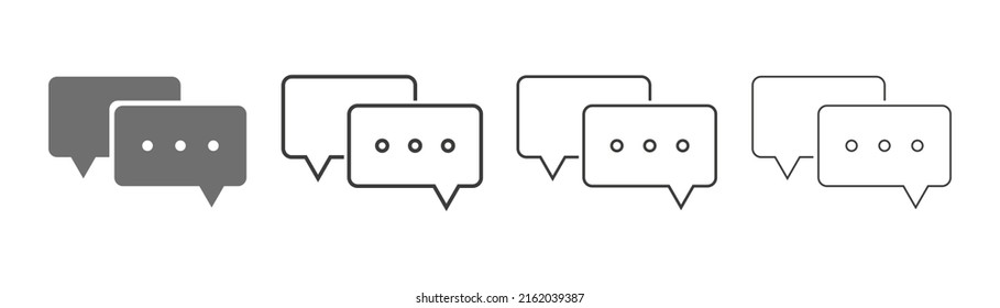 Collection of speech bubble line icons