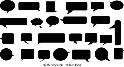 collection of speech bubble shape vector illustration. thought bubble, comic shape, communication, dialogue box shape vector illustration