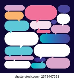 Collection of  speech bubbles. Blank empty speak bubble, chatting or message box set.