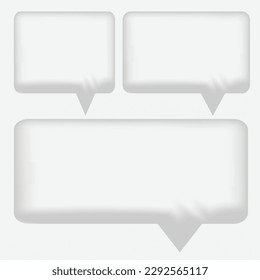 Burlas de voz de la colección Charla texto de la burbuja de diálogo. Diseño 3d realista moderno. El conjunto está aislado. ilustración vectorial