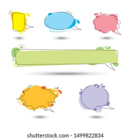 Collection of speech bubbles. Dialog box. Collection of colorful speech bubbles and dialog balloons. Design elements for speech, message, social network. Vector Illustration.