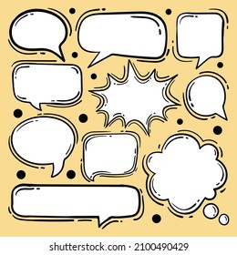 Collection of  speech bubbles hand drawn  Free Vector
