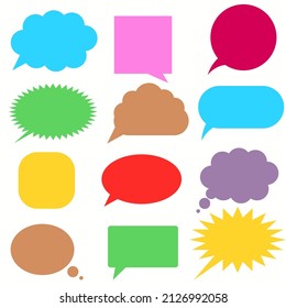 Collection Speech Bubbles, Isolated On White Background, Vector Illustration