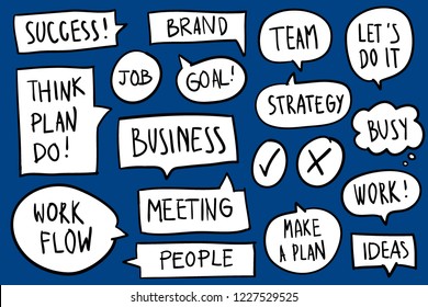 Collection of speech bubbles on blue background vector