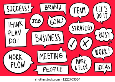 Collection of speech bubbles on red background vector