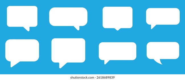 Collection of Speech Bubbles Pattern shape vector on soft blue background.