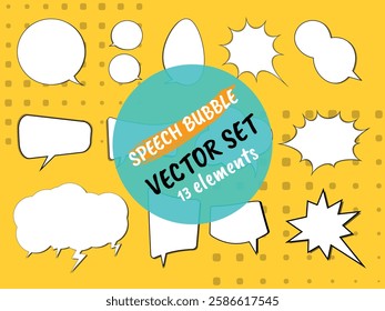 A collection of  speech bubbles, perfect for dialogue, storytelling, and design projects. Includes various shapes for creative flexibility.