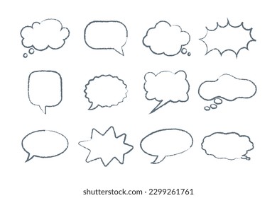 Collection of speech bubbles in retro style. Icons, vector
